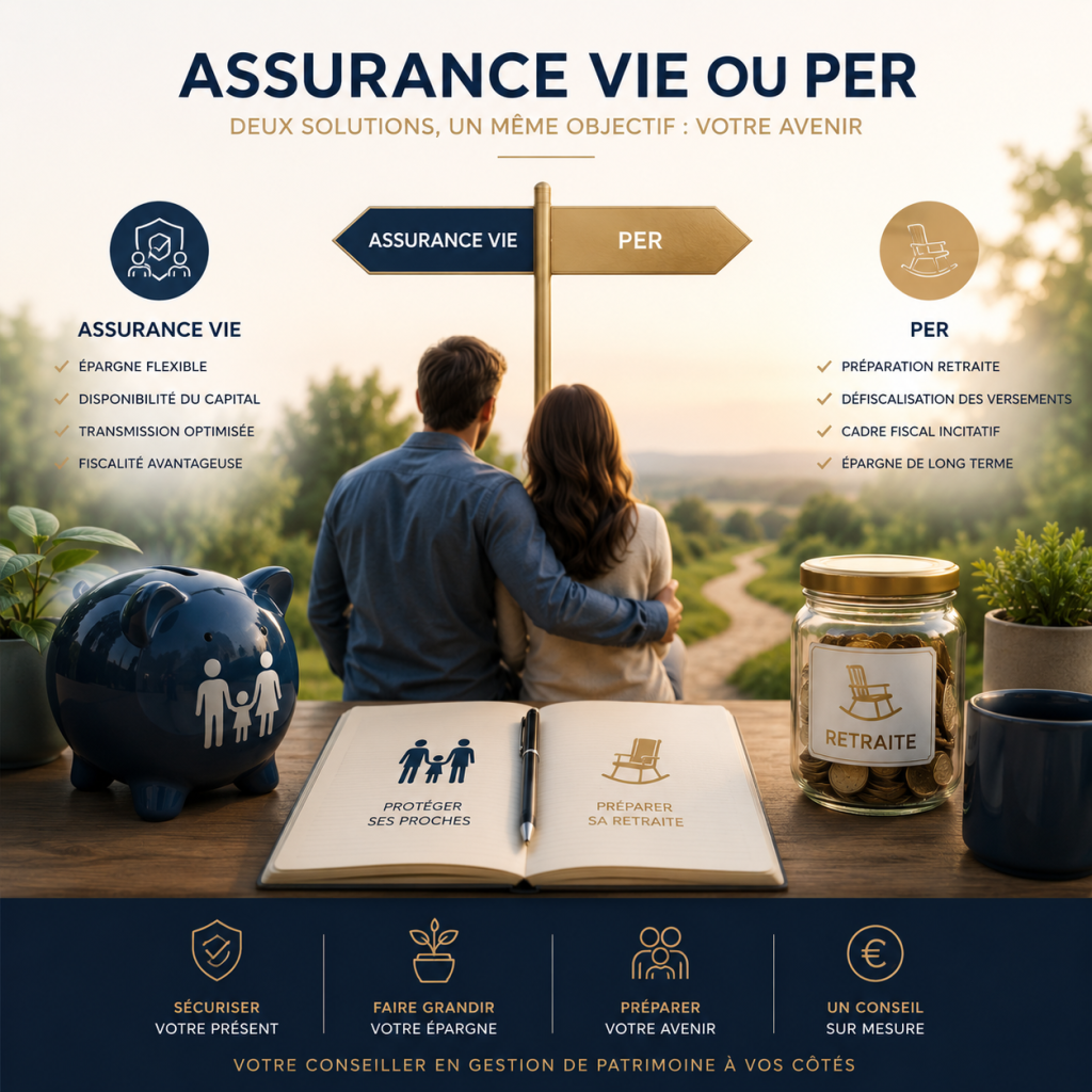 Assurance-vie et PER : deux objectifs différents — Assurance-vie ou PER : lequel choisir en 2026 ?